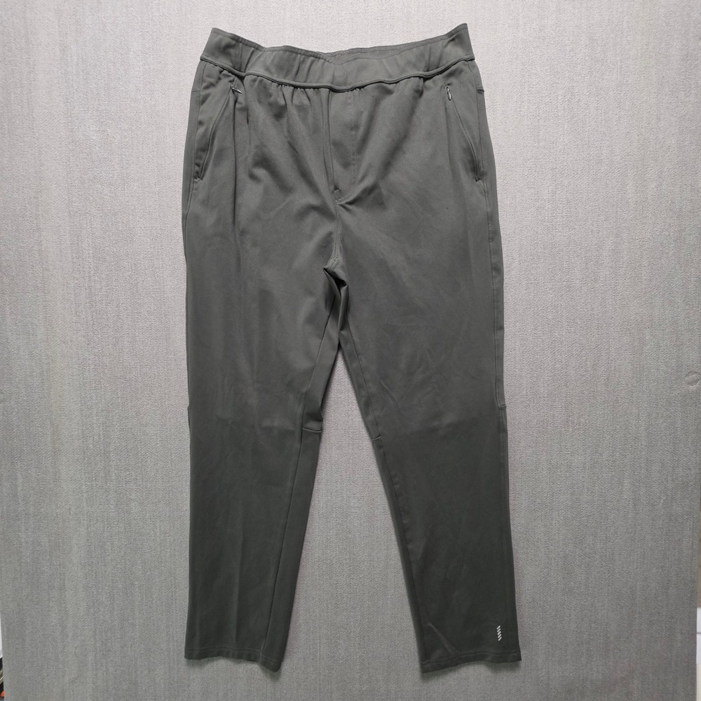 Balance Collection Jogger Pants Mens L Olive Green Athletic Zipper Pockets